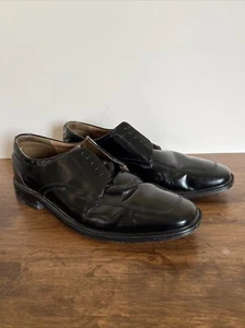 Stacy Adams Shoes Mens 9.5 Dress Apron Toe Lace Up Oxford 21252 Black Leather - Picture 1 of 14