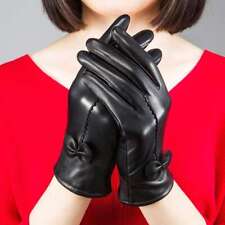 Women Winter Genuine Lambskin Leather Glove, Warm Soft Lining Touchscreen Mitten