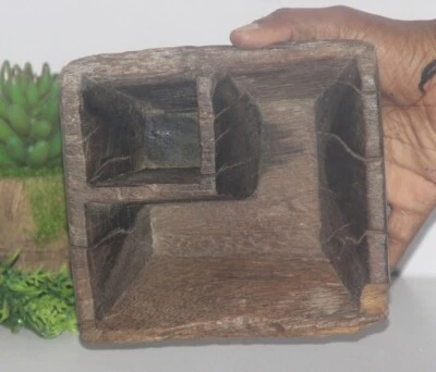 Utensilios de cocina tribales tallados a mano de madera de la década de 1850 para comer/especiar 8555 Foto 1 de 4