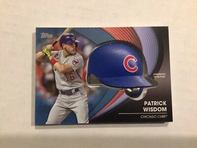 2022 Topps Update Patrick Wisdom Cubs #BH-PW Batting Helmet Card - thick - Image 1 of 2