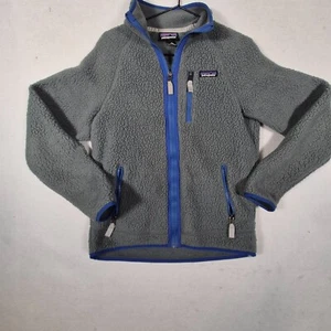 Patagonia Fleece Jacket Mens Small Gray Mock Neck Raglan Long Sleeve Full Zip - Picture 1 of 12