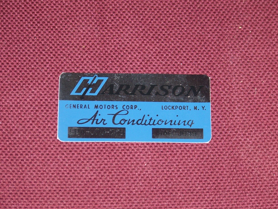 75 BUICK HARRISON AIR CONDITIONING EVAPORATOR BOX DECAL 1975 AC ELECTRA CENTURY - Image 1 of 1