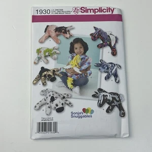 Stuffed Animals Uncut Pattern 1930 Snuggables Fleece 14” 21” Horse Unicorn Dog - Picture 1 of 2