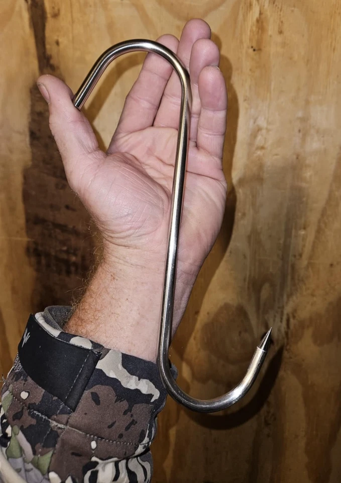 10" Meat Hook Heavy Duty S Hooks Stainless Steel Processing Butcher 4pack Silver