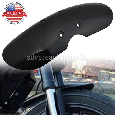 Matte Black Short Front Fender Mudguard ABS Fit For Triumph Bonneville Scrambler - Image 1 of 4