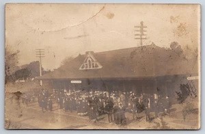 Estación de tren Railroad Depot Sturgis Michigan MI como está c1905 foto real RPPC - Imagen 1 de 2