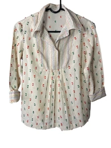 Vintage Handarbeit Bluse Damen bestickt Baumwolle Boho Folk Bauern Top " - Bild 1 von 7