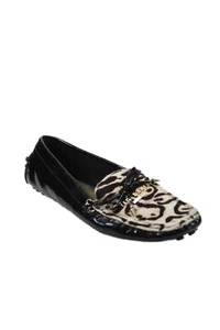 Ted Baker London Womens Animal Print Bow Accent Slip- On Loafers Black Size 8 - Picture 1 of 5