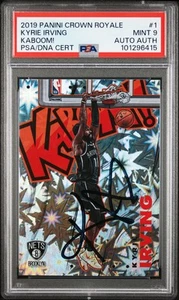 2019 PANINI CROWN ROYALE KABOOM! #1 KYRIE IRVING PSA 9 DNA AUTO AUTHENTIC - Picture 1 of 2