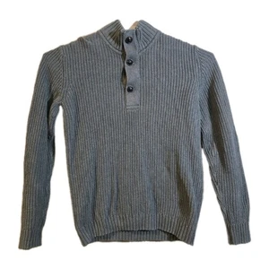 L.O.G.G. H&M Herren Strickjacke grau Knöpfe Pullover Zopfmuster Style Größe LG  - Bild 1 von 8