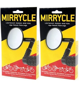 Paquete de dos (2) espejos retrovisores de bicicleta con extremo de barra para bicicleta híbrida de cercanías MTB - Imagen 1 de 7