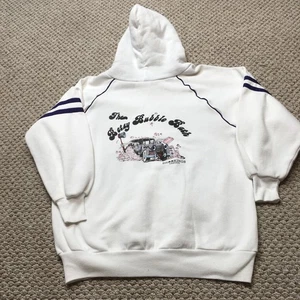 Vintage Betsy Bubble Bath Hoodie Mens Medium White Brookings Oregon Car 90s - Picture 1 of 11