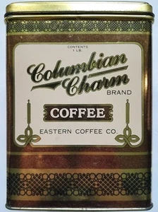 Vintage Columbian Charm Brand Eastern Coffee Co. Tin Box Antique Collectible - Picture 1 of 10