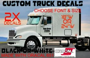 TRUCK DOOR COMERCIAL DECALS SET OF 2 YOUR NAME-CITY-STATE OUTDOOR VINYL NEW - Picture 1 of 12