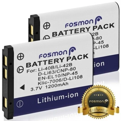 Fosmon 2x 1200mAh Replacement Battery Pack for Fujifilm NP-45 Battery - Image 1 of 4