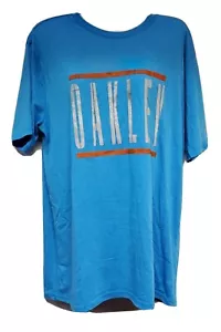Oakley Regular Fit Large Light-Blue Short Sleeve T-shirt Preowned - Picture 1 of 4