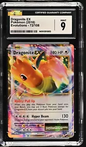 CGC Graded 9 MINT Dragonite EX 72/108 XY Evolutions Pokemon Card - Picture 1 of 2