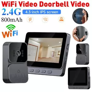 1080P IPS Screen Wireless Intercom Doorbell Wireless Smart Video 4.3 Inch USA - Picture 1 of 12