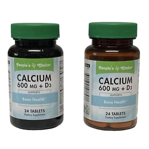 People's Choice Calcium 600 + Vitamin D3 Bone, Breast Health 24 Tablets - Picture 1 of 20