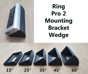 Ring Pro 2 Doorbell  Angle Mount Bracket Holder Wedge 15 25 35 45 60. 3D Printed - Picture 1 of 12