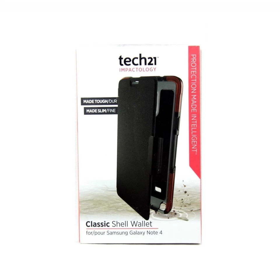 TECH21 CASE FOR SAMSUNG GALAXY NOTE 4 CLASSIC SHELL WALLET CARD ID SLOT T21-4377 - Image 1 of 4