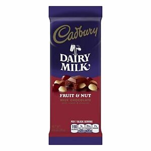 Cadbury Candy Bar Fruit & Milk Chocolate Bar Fruit & Nut Cadbury