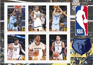 Stamp block NBA Memphis Grizzlies Basketball Palau unpostal issue - Picture 1 of 1