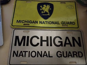 Michigan National Guard Nummernschilder GEBRAUCHT 2er Set - Bild 1 von 2