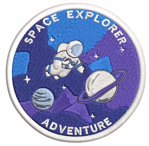 Space Explorer Astronaut Aufnäher bestickt Haken Schleife Applikation Planeten NASA - Bild 1 von 11