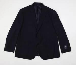 Marks and Spencer Mens Blue Wool Blend Suit Jacket Size 48 Reg - Picture 1 of 10