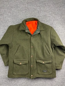 Vintage Codet Wool Hunting Jacket Men's L/X Green Orange Reversible Snap Pockets - Picture 1 of 8