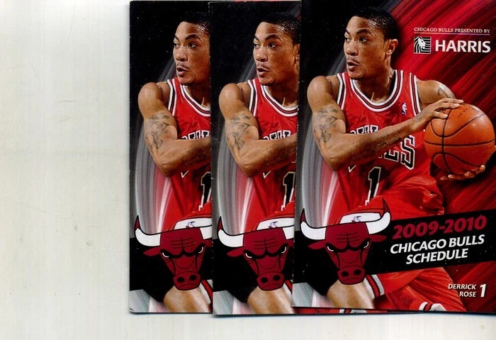 LOTE DE 3 CALENDARIO DE NOVATOS DE LOS TOROS DERRICK ROSE 2009 2010 Foto 1 de 1