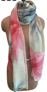  New Pretty Floral Print Women's/Ladies Spring/Summer Large Scarf - Picture 1 of 2
