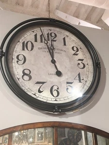 RELOJ DE PARED LONDRES NAKUL XXL 30" HERRAJES INDUSTRIALES HIERRO GRANJA CARA ENVEJECIDA - Imagen 1 de 3