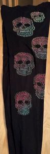 BLING RIDER TESCHIO CRISTALLO PAILLETTES LEGGINGS DONNA TG S GRUNGE FESTIVAL BOHO - Foto 1 di 5