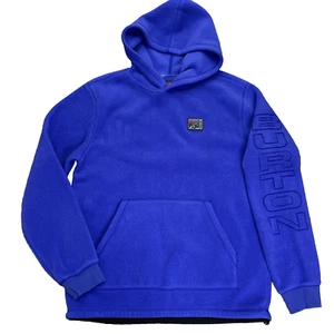 Vintage Burton Polartec Hoodie Periwinkle Blue Gr. L Spellout - Bild 1 von 9