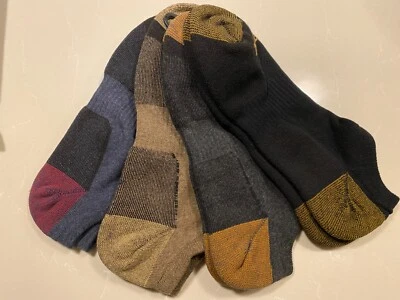 NWT Timberland Outdoor Leisure No Show Sock Black/Charcoal/Tan/Blue: 4 Pairs - Image 1 of 4
