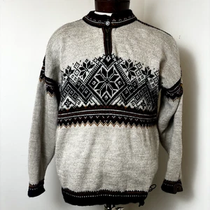 Dale of Norway M Quarter Zip Henley Norwegian Pure Wool Knit Olympic Gms Sweater - Picture 1 of 20