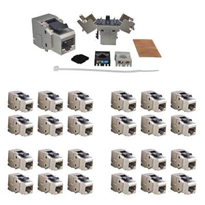 24x RJ45 Keystone Modul Cat.6a 500 Mhz 10Gbit vollgeschirmt werkzeuglos Premium - Photo 1/10