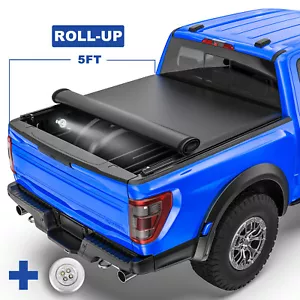 5FT Soft Roll UpTonneau Cover W/ Lamp For 2005-2025 Nissan Frontier Short Bed 5' - Picture 1 of 11