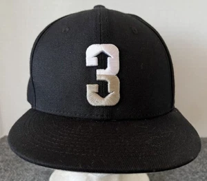 Baseballism Babe Ruth Hat Black White “3” Silhouette Fitted Size 7 1/4 Baseball - Picture 1 of 8