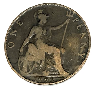 # C1030 GREAT BRITAIN COIN, LARGE PENNY 1902 - Picture 1 of 2