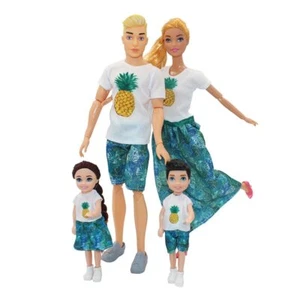 4pcs Family Dolls Kids Jointed Parent-child ClothesDIY Toys for Baby Girls Gifts - Picture 1 of 12