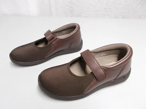 DREW Women's P221 LAST Brown Leather/Textile Mary Jane Therapeutic Shoes Sz. 6 W - Picture 1 of 12