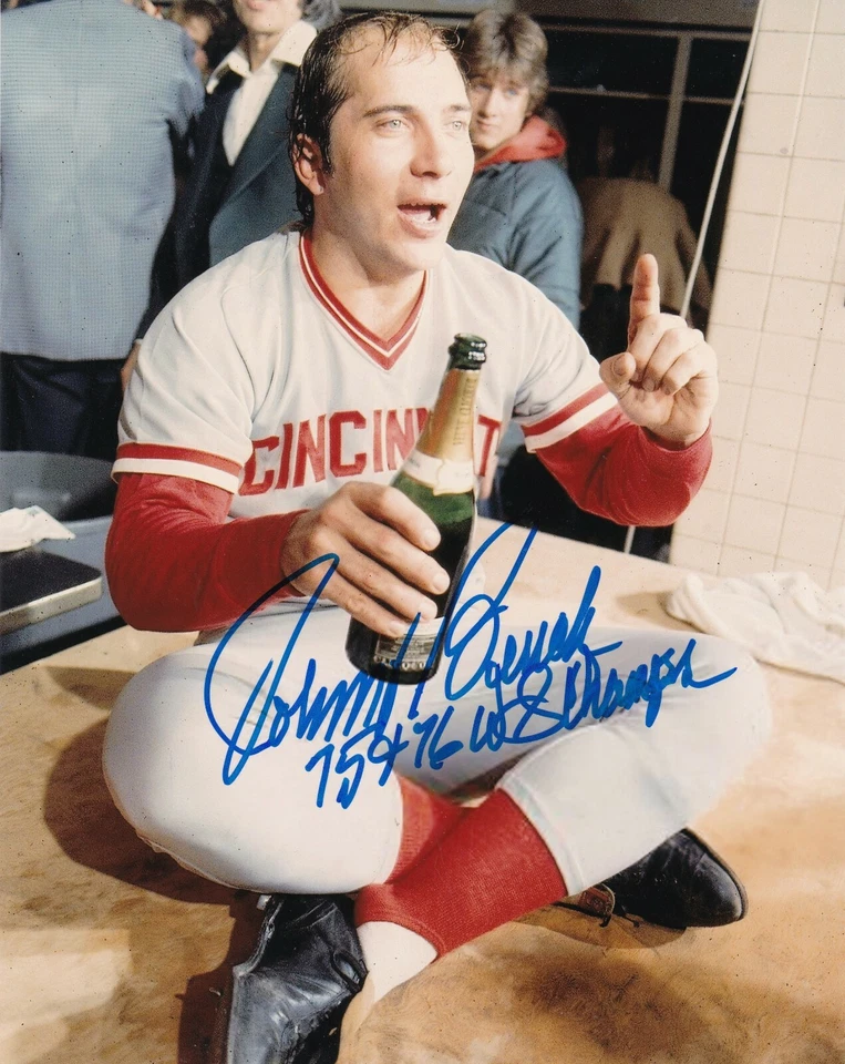 JOHNNY BENCH CINCINNATI REDS  75,76 WS CHAMPS PSA AUTHENTICATED SIGNED 8x10 - Image 1 of 1