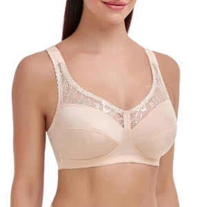 Ladies Full Coverage Non Wired Support Plus Size Lace Bra UK 32-52 BCD DDEF G GG - Picture 1 of 35