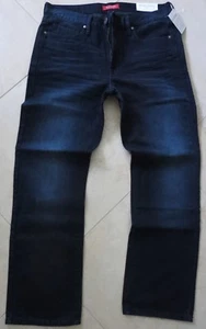 GUESS Vaqueros Rectos Hombre Talla 32 X 34 Vintage Angustiado Lavado Oscuro - Imagen 1 de 12