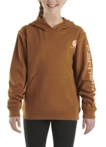 Carhartt Long Sleeve Graphic Sweatshirt Youth Girls Small 8 Brown - Picture 1 of 3