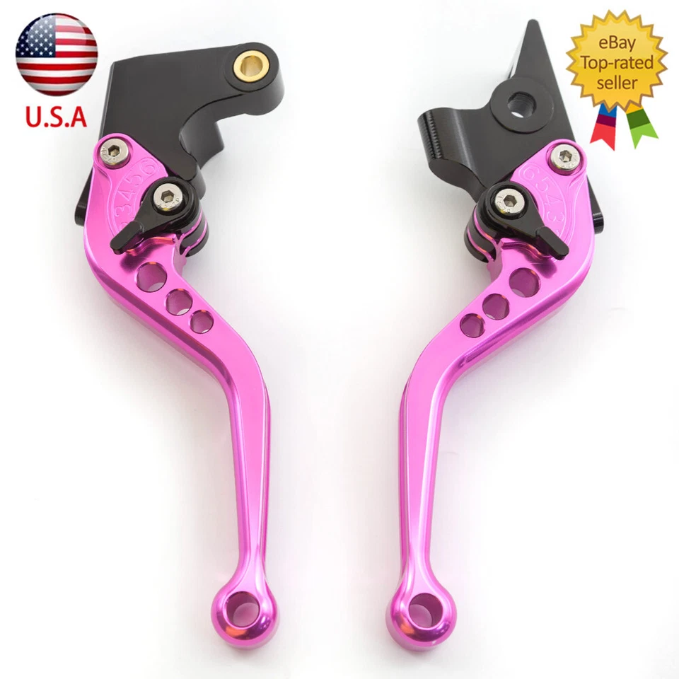 Palancas de embrague de freno CNC cortas rosa ajustadas para Kawasaki Ninja 500 Z500 2024-2025 Foto 1 de 4