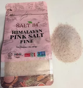 Sal rosa del Himalaya 1 lb. Bolsa Grano Fino Vegano Kosher Halal No OGM 84 Minerales - Imagen 1 de 7